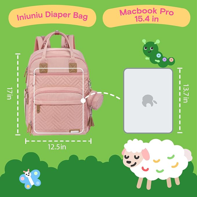 iniuniu Diaper Bag Backpack, 4 in 1 kit Large Unisex Baby Bags - Image 6