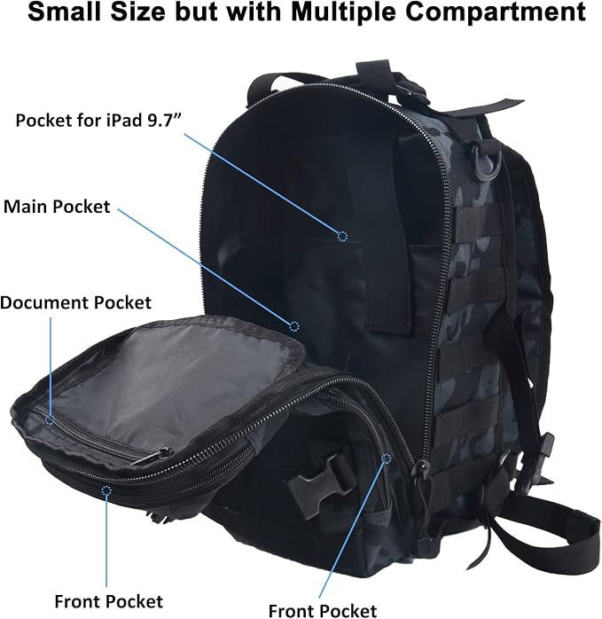hopopower Tactical Sling Bag Pack Military Rover Shoulder Backpack EDC Assault - Image 2
