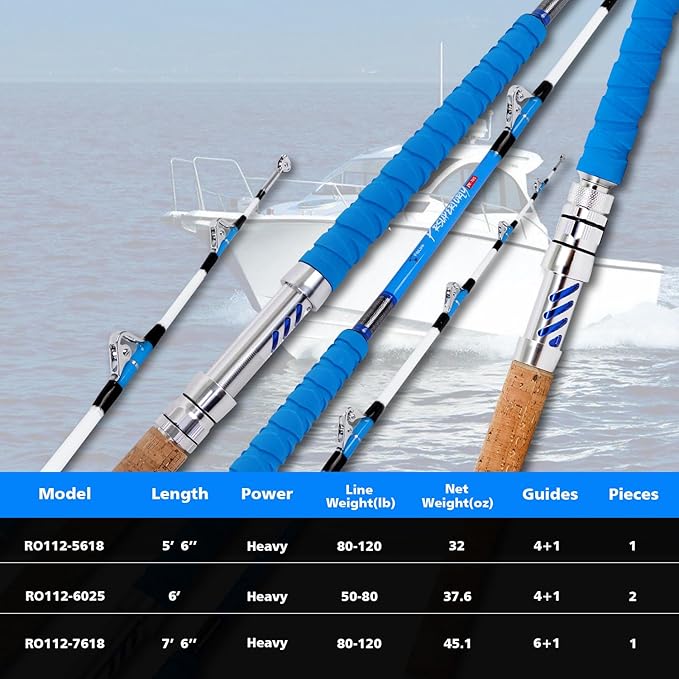 Fiblink Saltwater Fishing Rod Heavy Duty Trolling Rod Conventional Boat Standup - Image 7