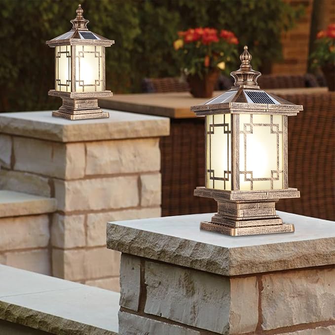 LED Solar Post Light Outdoor, Aluminum Fence Post Cap Lamp Remote Control - Image 6
