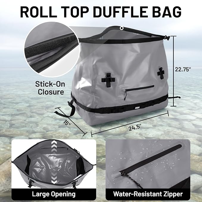 MIER Large Waterproof Duffel Bag Rolltop Dry Backpack Duffle Bags - Image 3