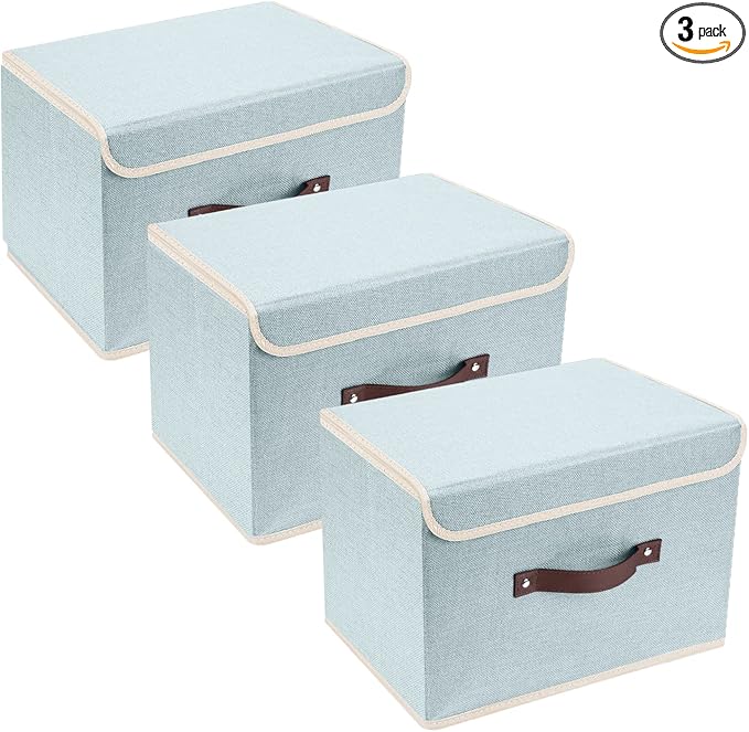 TYEERS Collapsible Storage Boxes, Washable Fabric Storage Bins by StorageOrganization