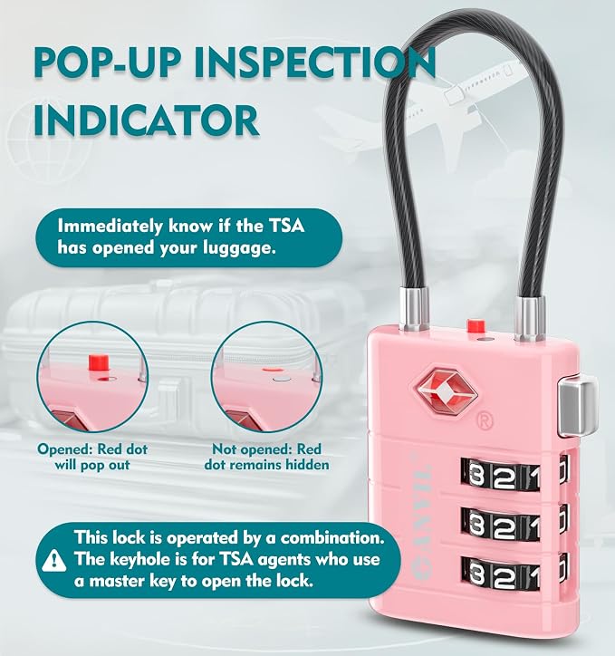 ANVIL TSA Approved Luggage Locks – High Security TSA008 Combination Travel Locks - Image 3