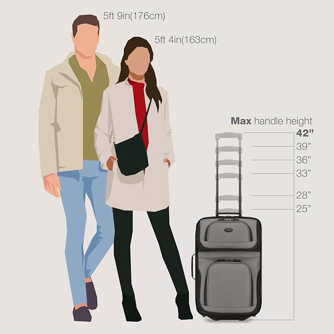 U.S. Traveler Rio Fabric Expandable Carry-on Luggage, Rolling Suitcase - Image 7