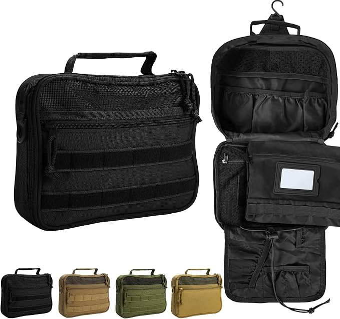 Travel Toiletry Bag for Men, Hanging Hook Toiletry Bag, Spacious Portable by HJOKLS