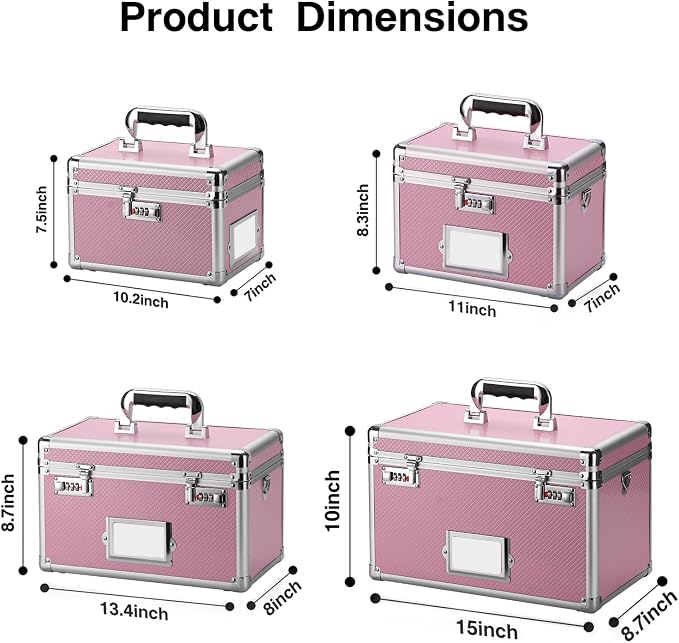 11 x 7 x 8.3 Inch Lockable Storage Box - Image 5