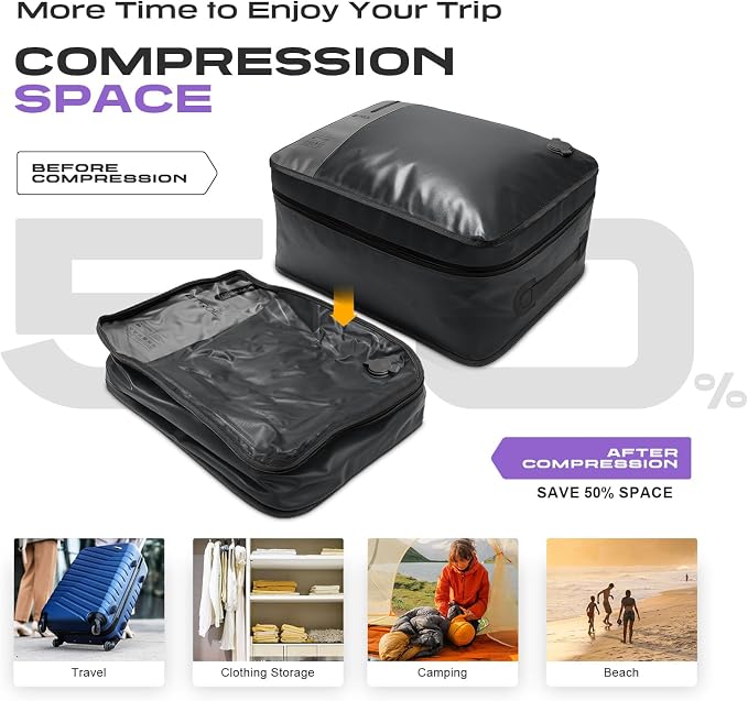 TPU Vacuum Bag for Travel, 70D Nylon Reusable Compression Bag - Image 7