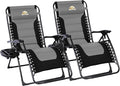 Oversized Padded Zero Gravity Lounge Chair Set of 2, Foldable Patio Anti by ColegenceOutdoor