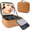 Travel Makeup Bag with LED Mirror Travel Makeup Organizer with 3 Lighted by Unknown