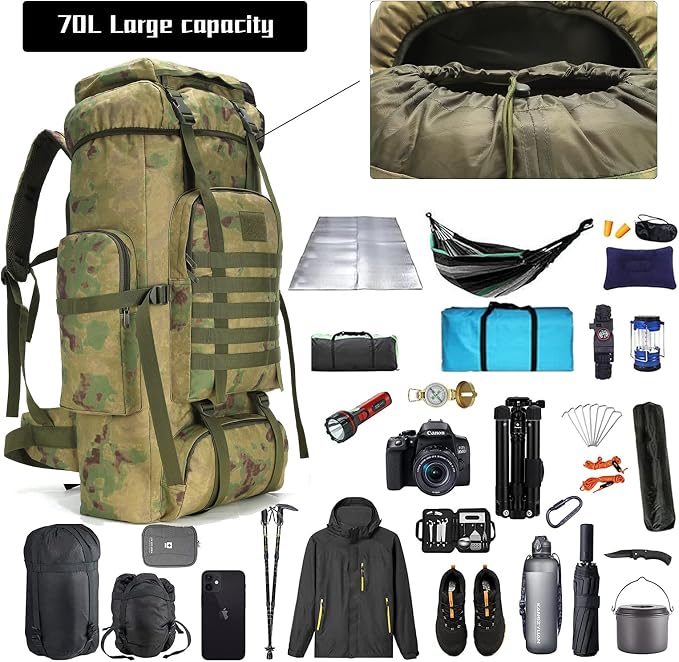 Hiking Backpack for Men 70L/100L Camping Backpack Military Rucksack Molle 3 - Image 3