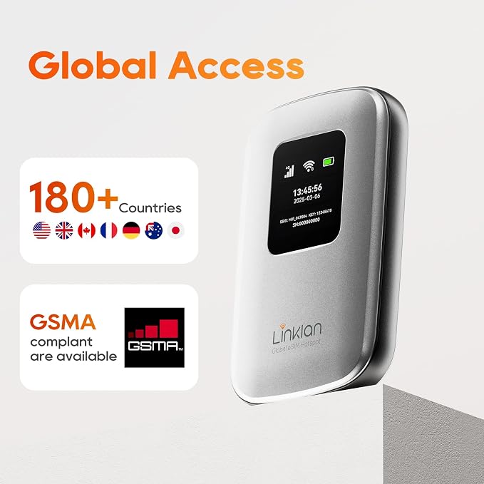 Portable Mobile Hotspot–eSIM Global WiFi Hotspot, No SIM Card/Contract Needed - Image 2