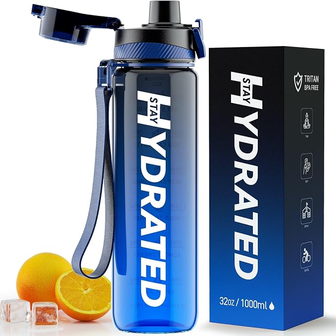 Water Bottle, 32 oz Motivational Water Bottles by Mevoly