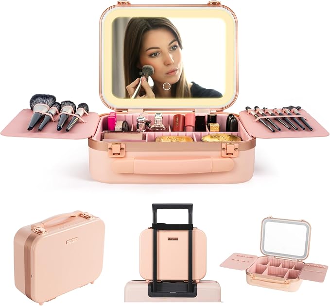Lighted Makeup Case with Mirror by Unknown