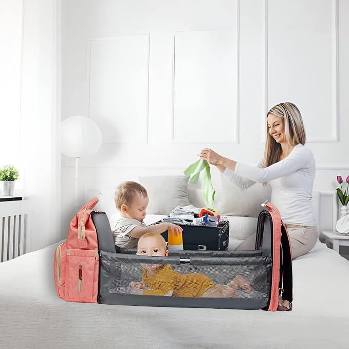 Diaper Bag Backpack with Changing Station Portable 3 in 1 Multifunction - Image 5