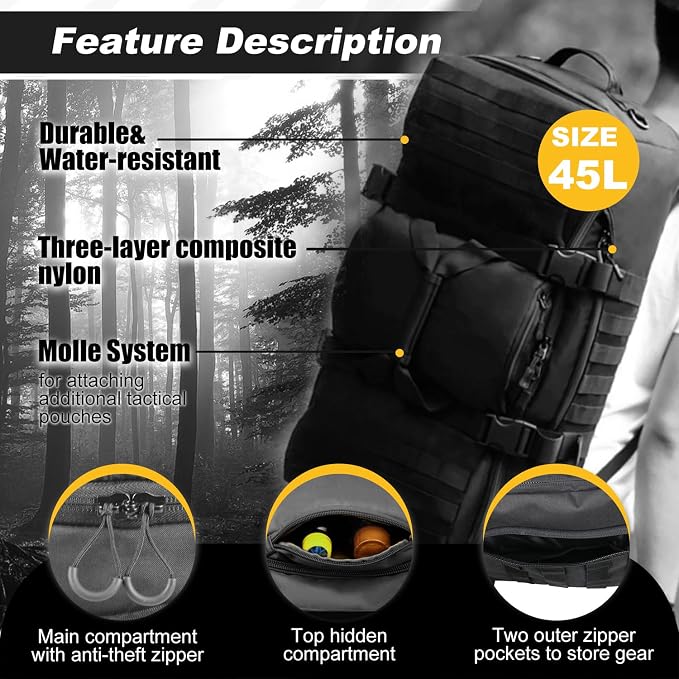 3 In 1 Military Backpack Travel Duffle Bag - Image 4