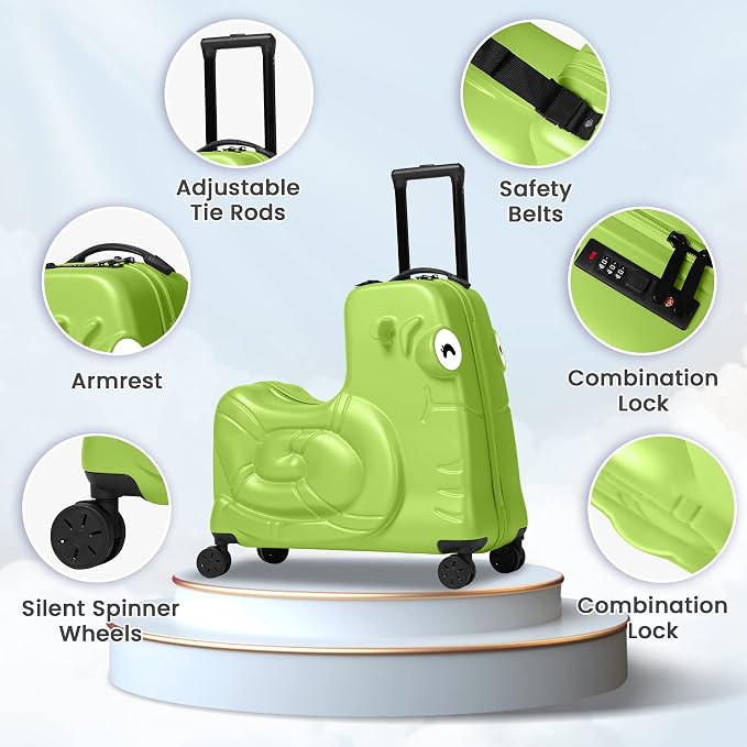 Kids Ride-on Luggage with Spinner Wheels Suitcase, Kid's Ride-On Suitcase Help - Image 2