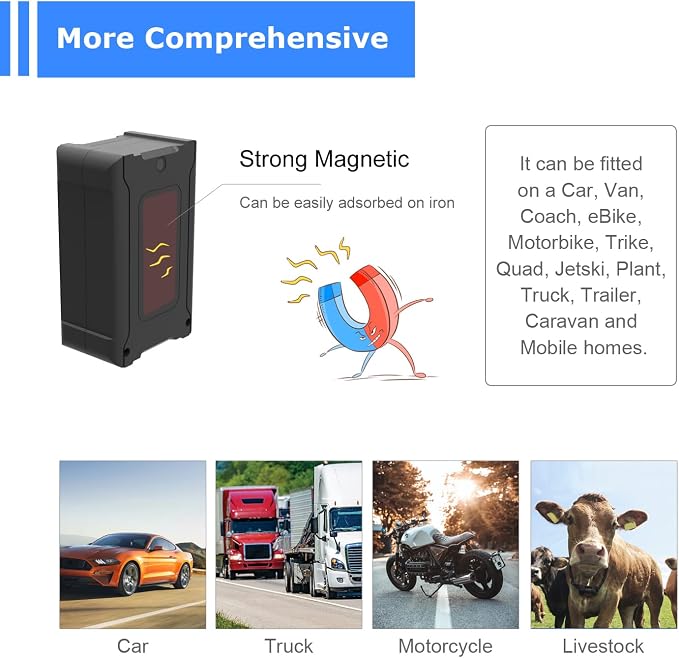 GPS Tracker for Vehicles, 6000Mah Battery Life Up to 90 Days, Waterproof - Image 4