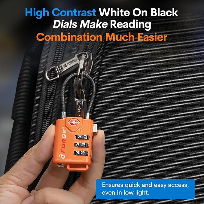 TSA Approved Cable Luggage Locks, Re-settable Combination - Image 5
