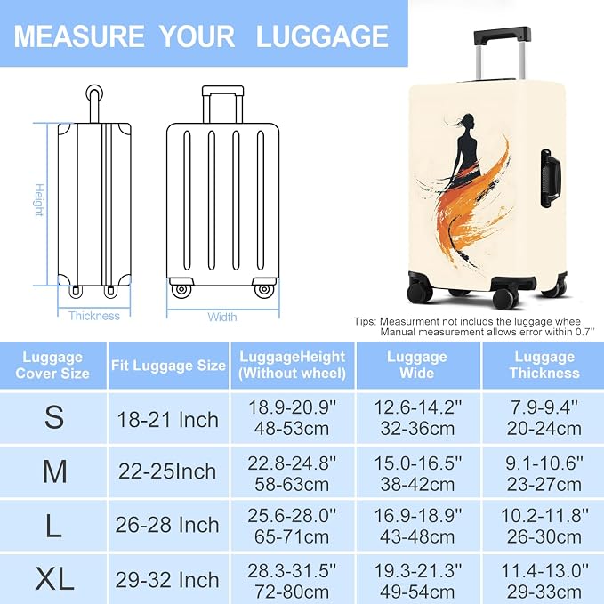 Luggage Cover Washable Suitcase Protector Anti-scratch Suitcase cover Fits - Image 6