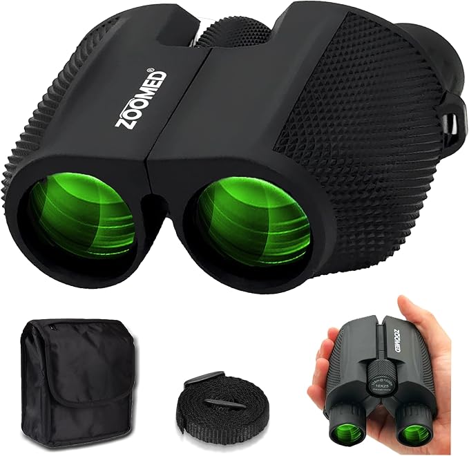 Compact Binoculars for Bird Watching 10x25, Binoculars for Kids and Adults by ZOOMED