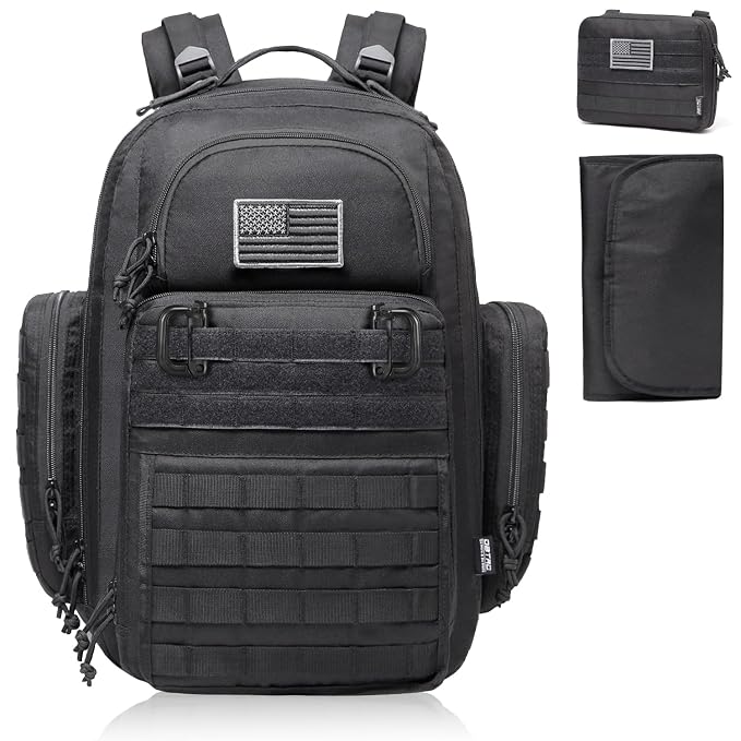 Diaper Bag Backpack for Dad, DBTAC Large Baby Nappy Bag for Men w/Changing Mat by DBTAC