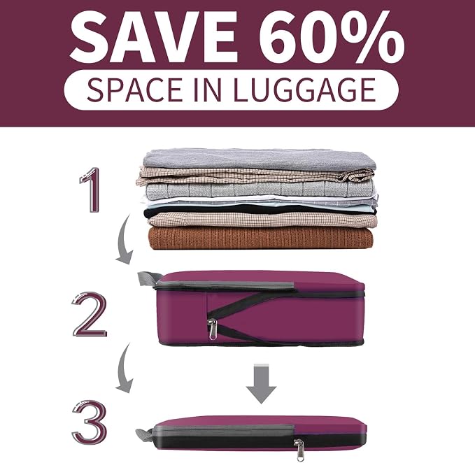 BAGAIL 4 Set/6 Set/8 Set Compression Packing Cubes Travel Accessories - Image 4