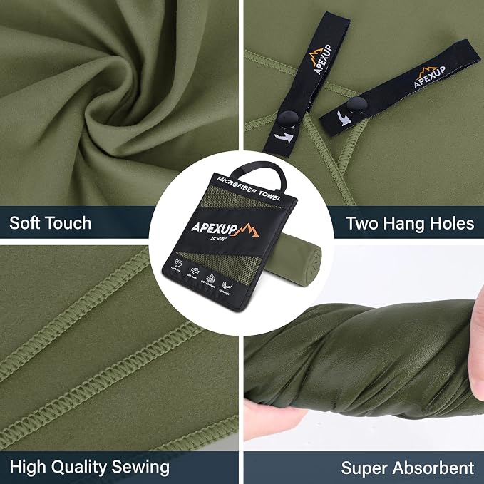 APEXUP Microfiber Travel Towel, Ultra Absorbent Quick Dry Towels, Lightweight - Image 2