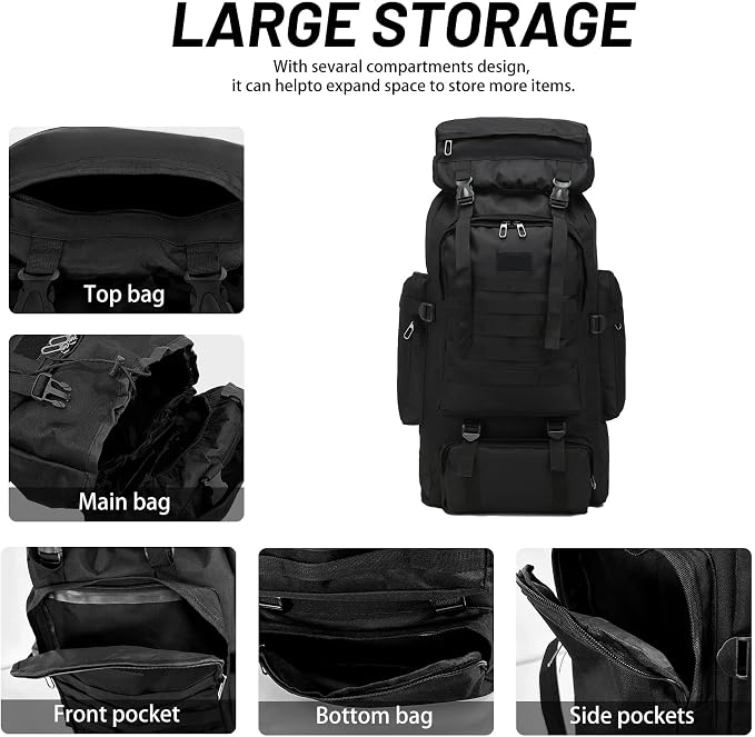 80L 2Pcs Hiking Backpack for Men - Image 5