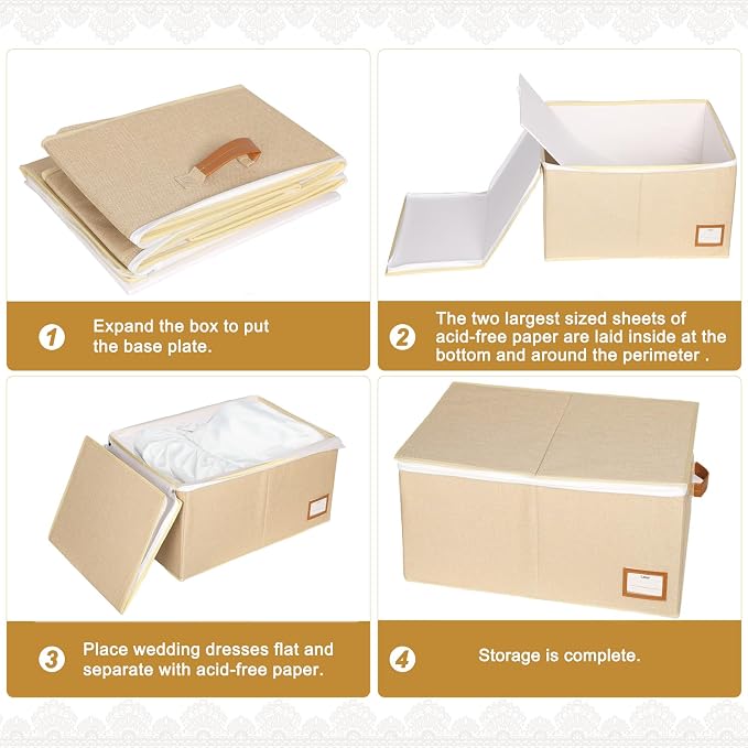 Wedding Dress Storage Box, Wedding Dress Preservation Box - Image 6