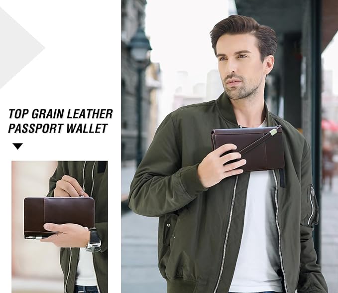 Top Grain Leather Travel Passport Wallet Holder - Image 3
