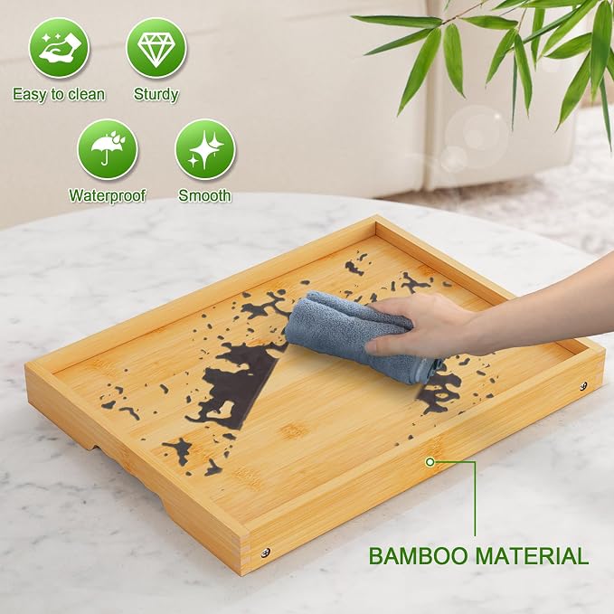 Bed Tray Table with Folding Legs, Bamboo Breakfast in Bed - Image 6