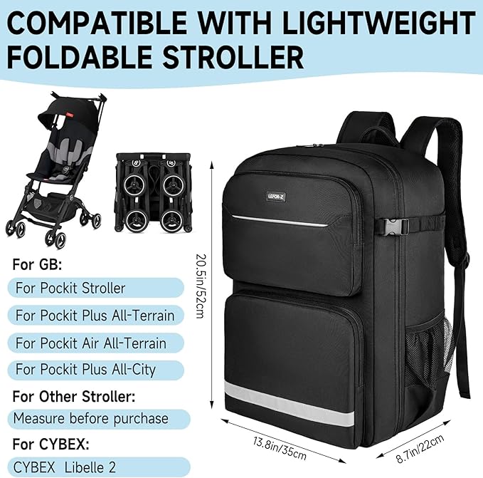 Stroller Travel Bag, Stroller Backpack Compatible - Image 2
