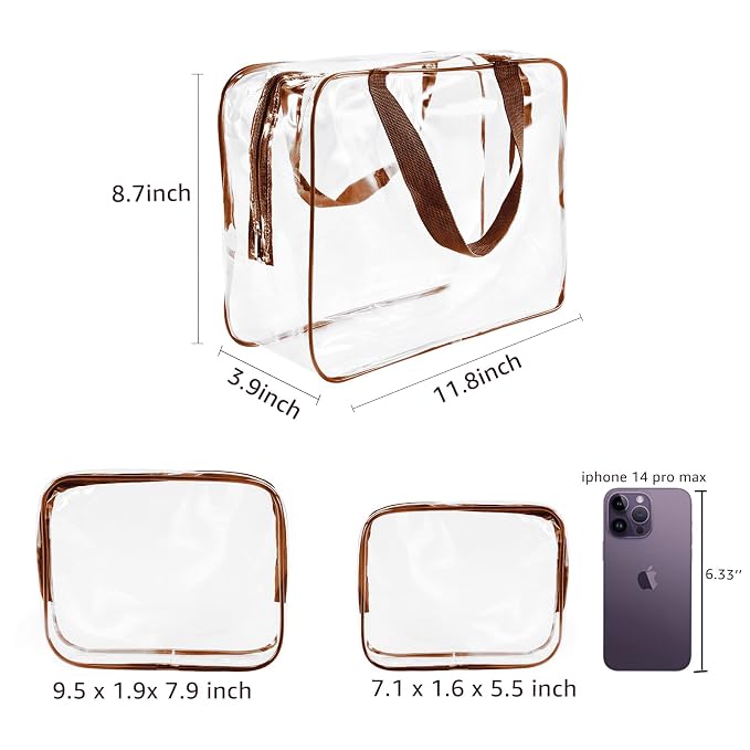 6Pcs Crystal Clear PVC Travel Toiletry Bag Kit - Image 5
