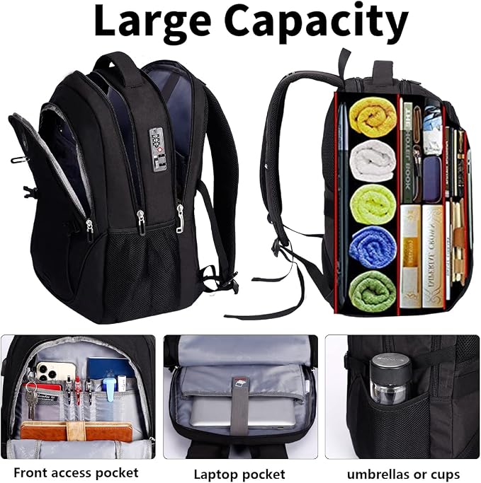 SHRRADOO Anti Theft Laptop Backpack Travel Backpacks - Image 4
