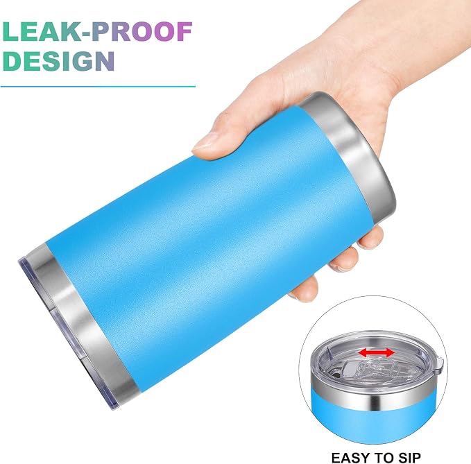 VEGOND 20oz Tumbler with Lid and Straw Stainless Steel Tumbler Cup Bulk Vacuum - Image 3