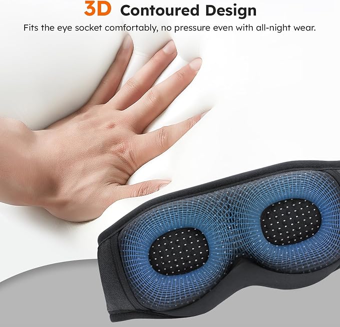 LC-dolida White Noise Sleep Mask, 3D Sleep Headphones - Image 4