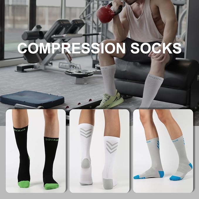 DOVAVA Dri-tech Compression Crew Socks, Comfort Boost Circulation - Image 2