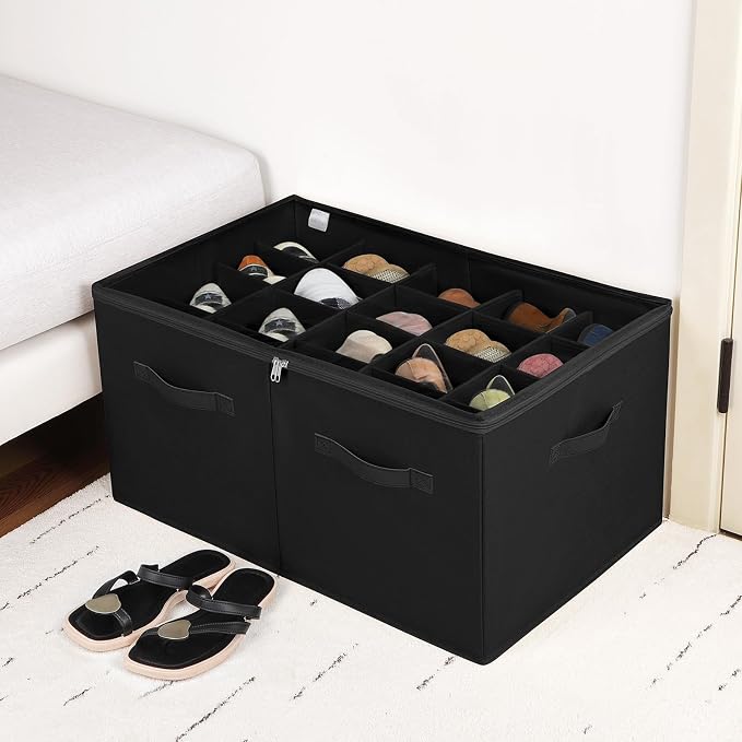 Shoe Organizer for Closet 2 Pack, Foldable Shoe Box - Image 5