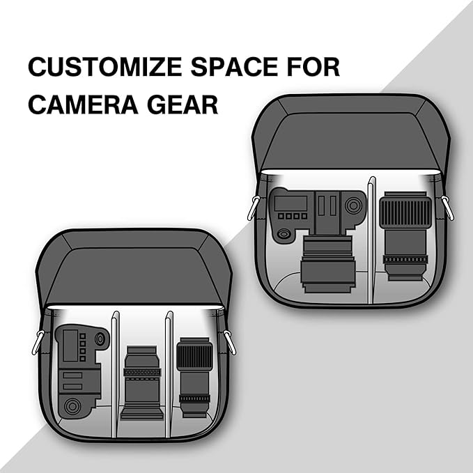 BAGSMART Camera Bag, SLR DSLR Canvas Crossbody Camera Case, Compact Camera - Image 3