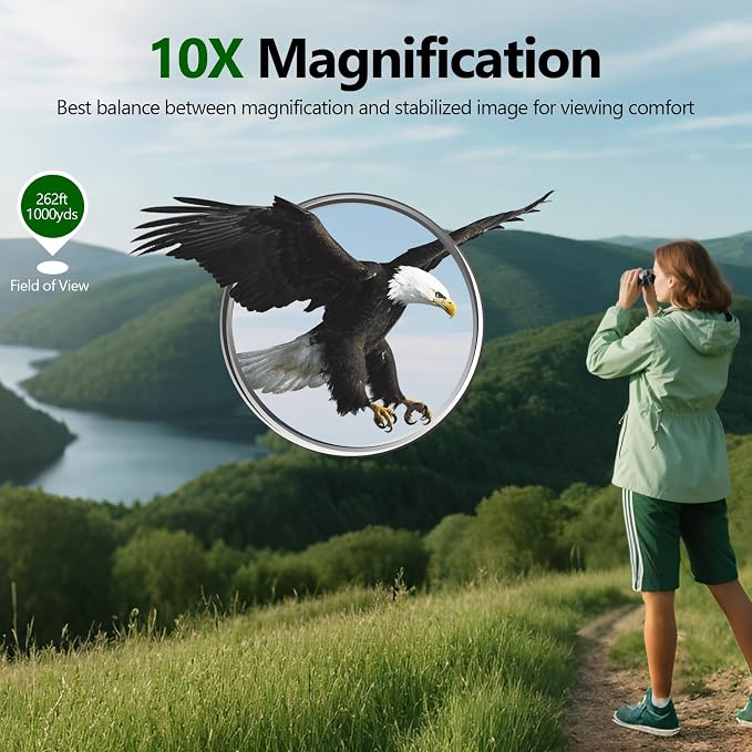 10x25 Compact Binoculars for Adults and Kids, Small High Powered Binoculars - Image 2