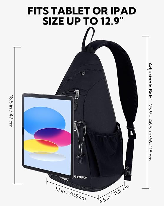 WATERFLY Large Crossbody Sling Bag: Over Shoulder Backpack Daypack Casual Cross - Image 2