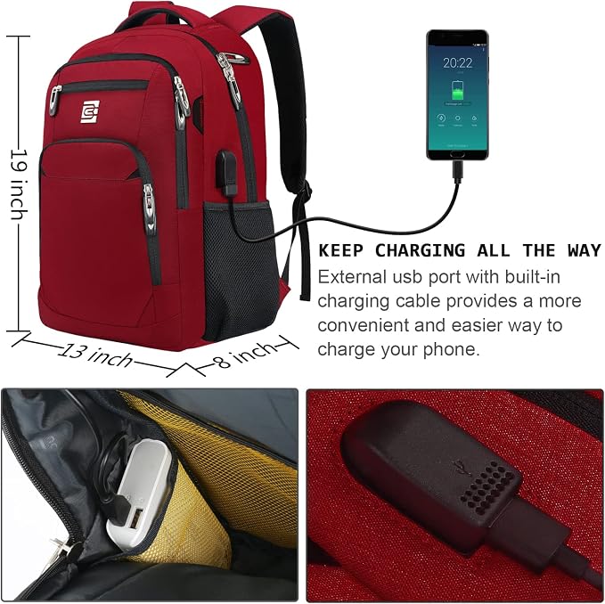 Laptop Backpack, Business Travel Anti Theft Slim Durable Laptops Backpack - Image 3