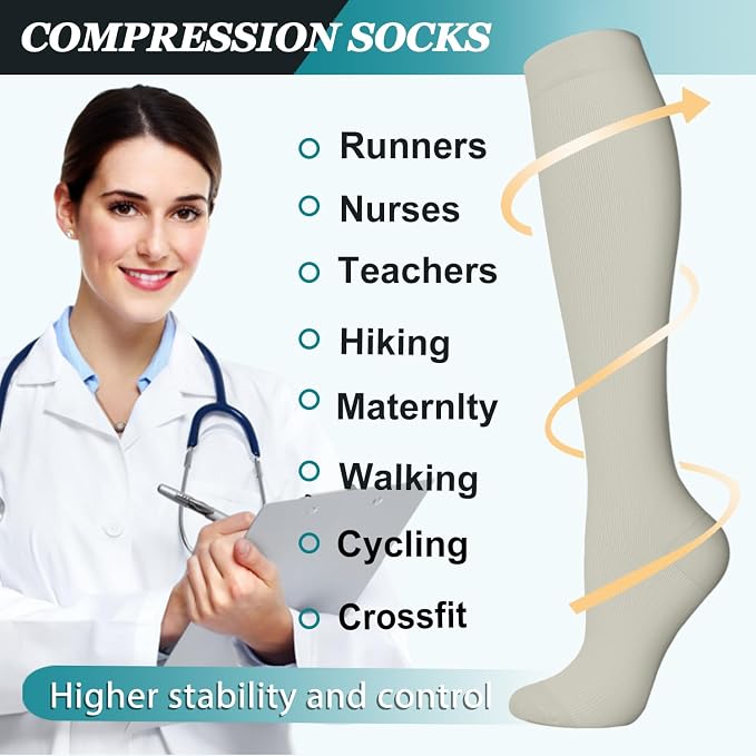 ACTINPUT 8 Pairs Compression Socks - Image 4