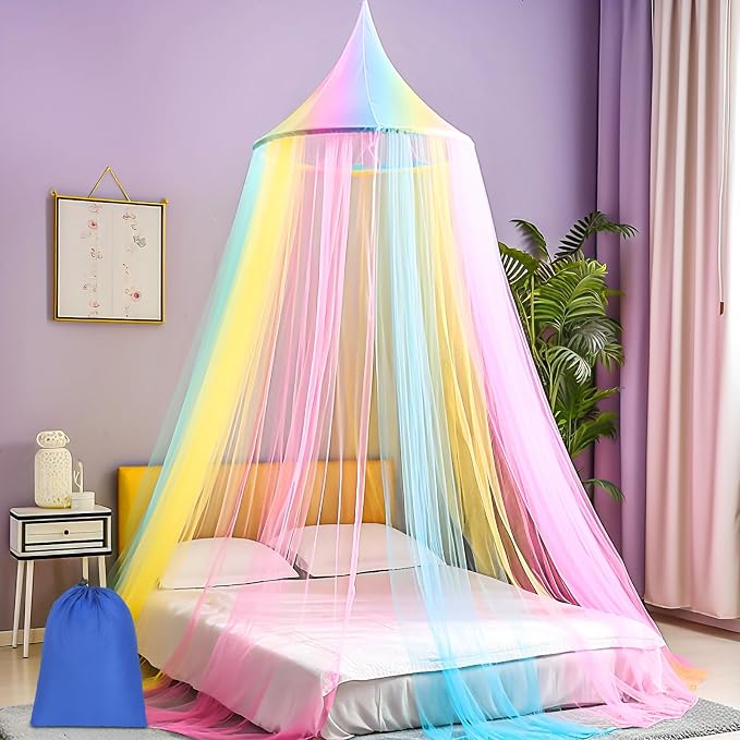 Mosquito Net for Bed, Large White Bed Canopy for Girls, Hanging Bed Net by Sublaga
