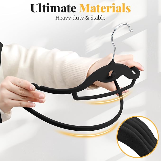 Velvet Felt Stackable Hangers 50 Pack, Non Slip, - Image 6
