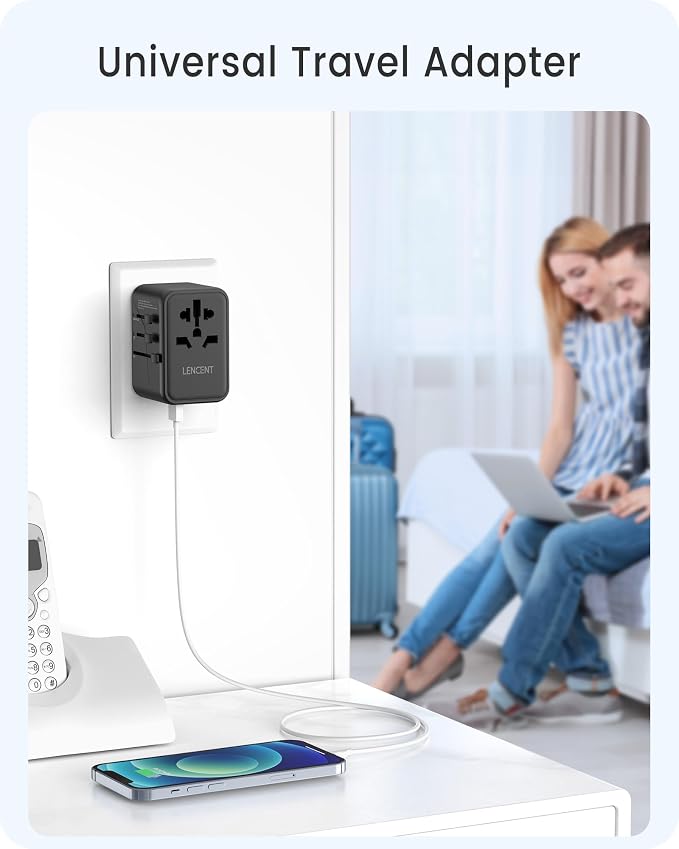 LENCENT Universal Travel Adapter, GaN3 65W International Charger - Image 6