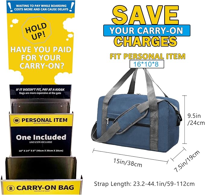 15 Inch Small Carry On Bags for Airplanes Spirit Airlines Personal Item Bag - Image 3