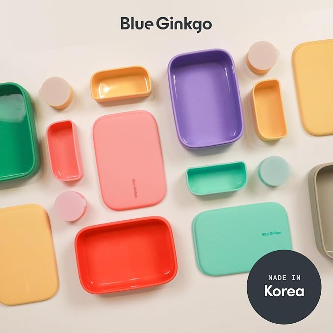BLUE GINKGO Silicone Lunch Box Set – Durable Heavy-Duty Silicone Bento Box - Image 6