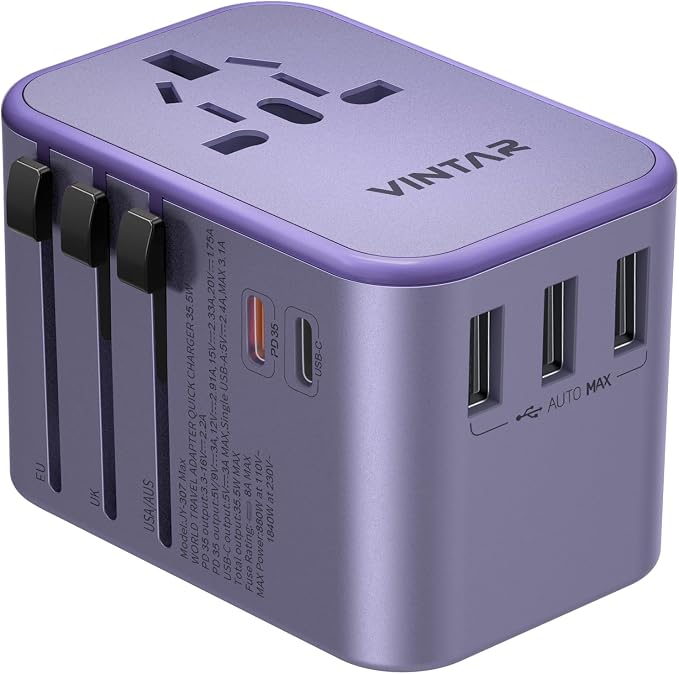 Universal Travel Adapter, VINTAR 35.5W International Power Adapter by VINTAR