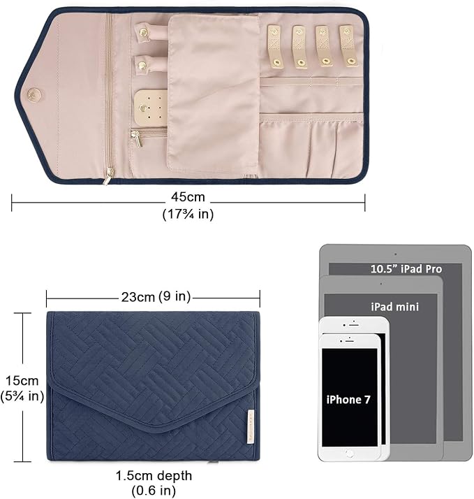 BAGSMART Travel Jewelry Organizer Roll Foldable Jewelry Case - Image 5